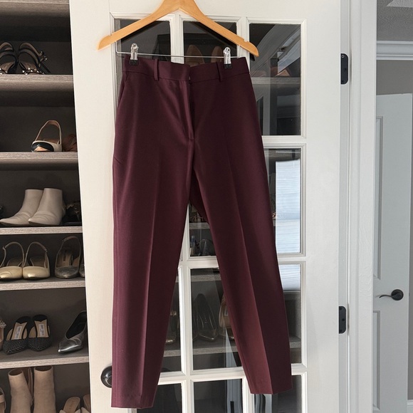 Reiss Pants - Reiss Women's Burgundy Straight Leg Pants